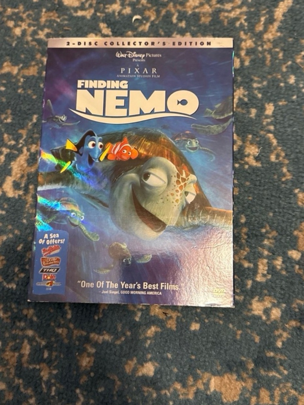 Disney Finding Nemo DVD - Blue Cover with Orange & Yellow Characters
